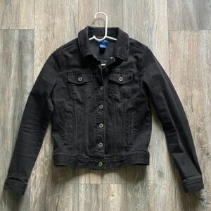 Arizona distressed black jean denim jacket size S